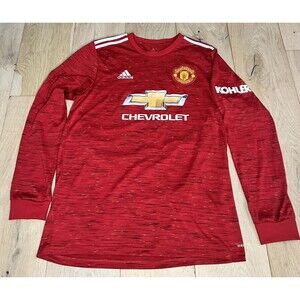 Adidas Men's 2020-21 MANCHESTER UNITED Long Sleeve Football Soccer Jersey Size L